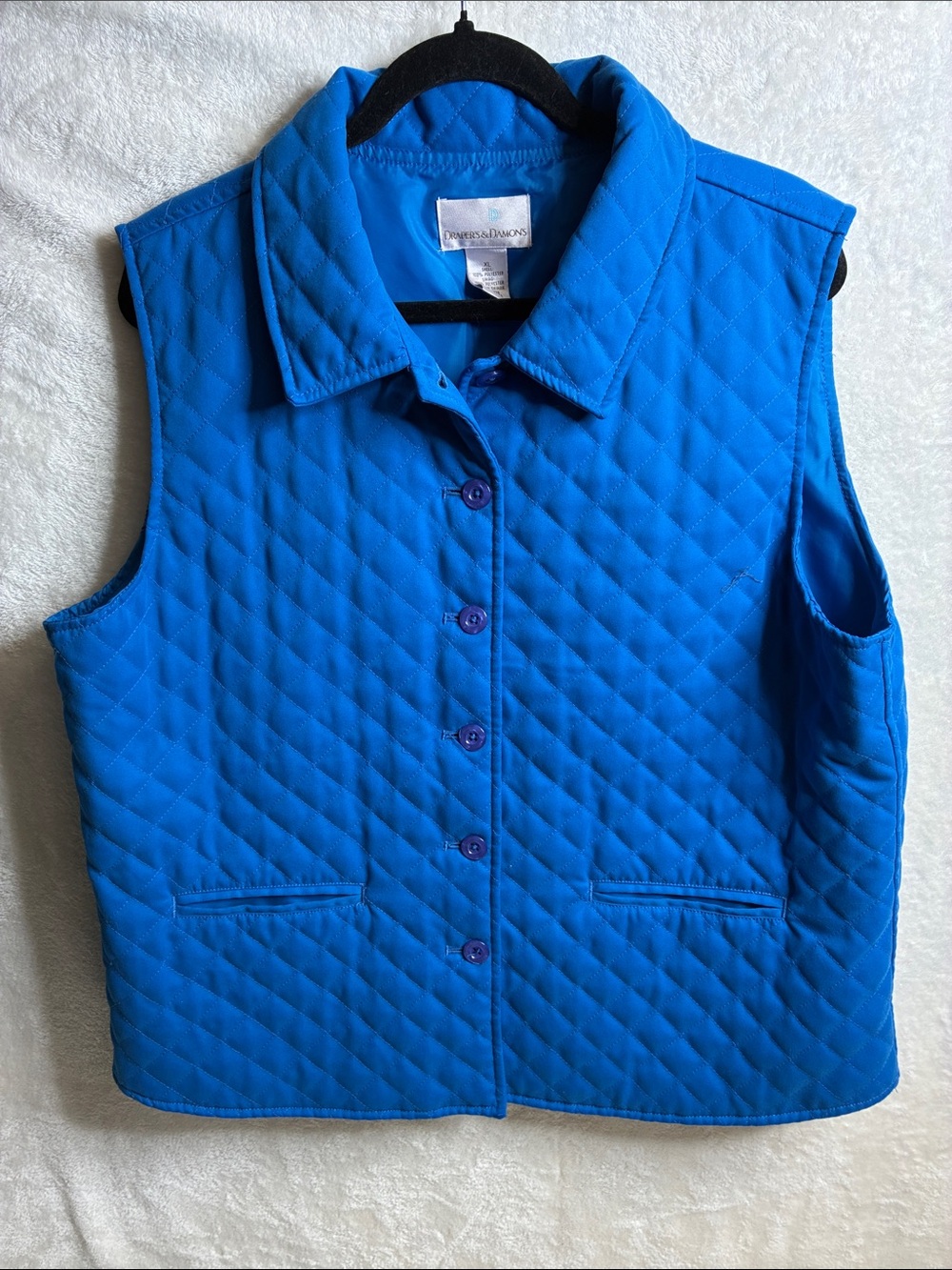 Dealers and Damon’s  Quilted Sleeveless Vest in Bright Blue